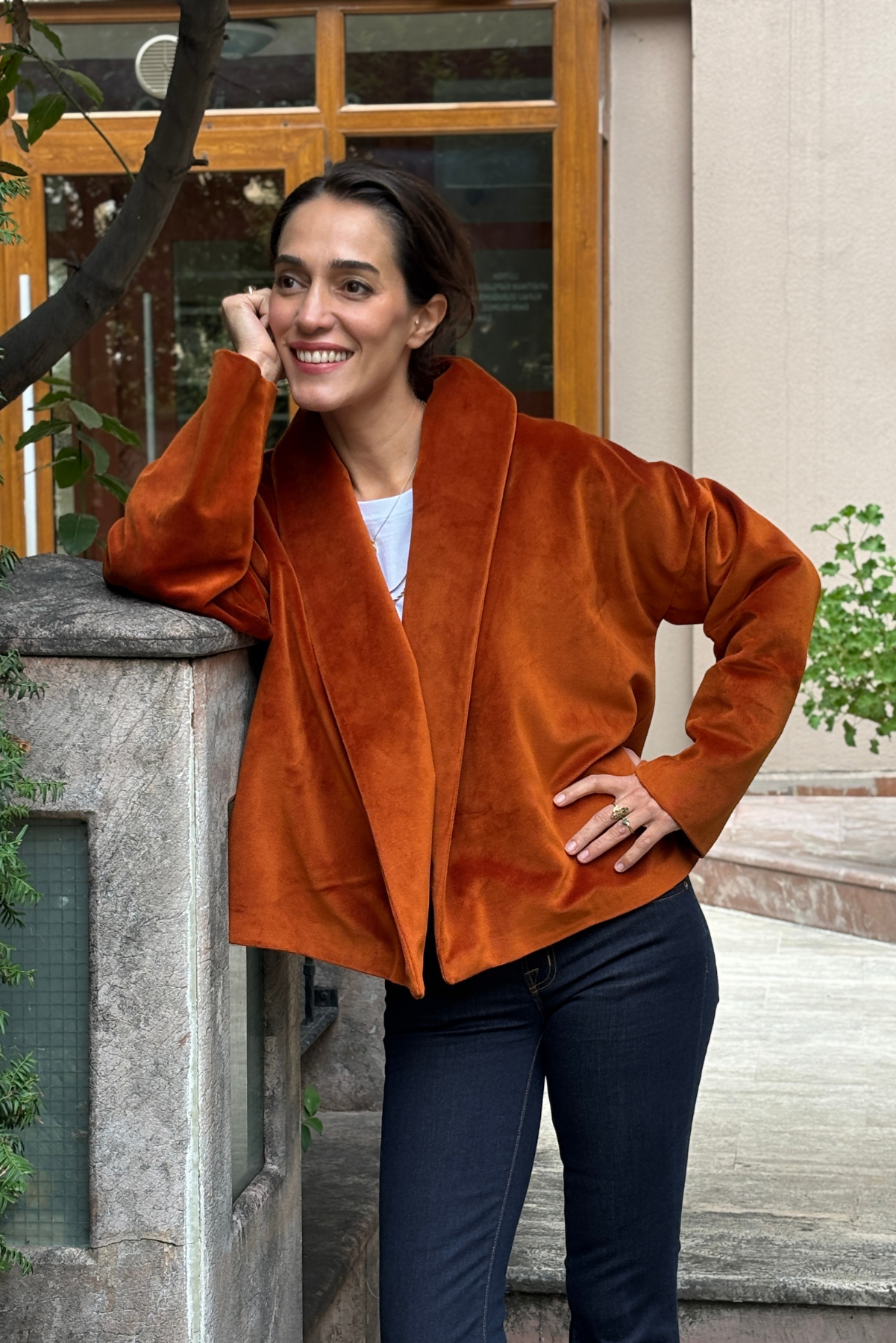 Kiremit Kadife Ceket