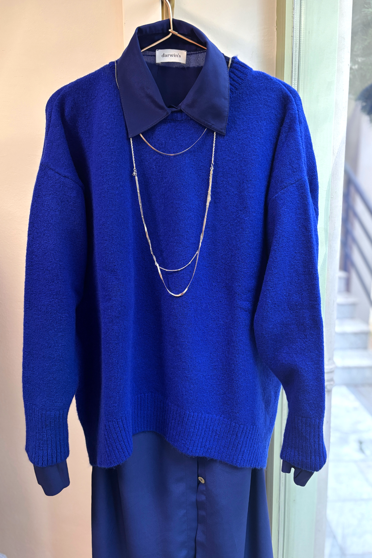 Saks Mavisi İpek Elbise