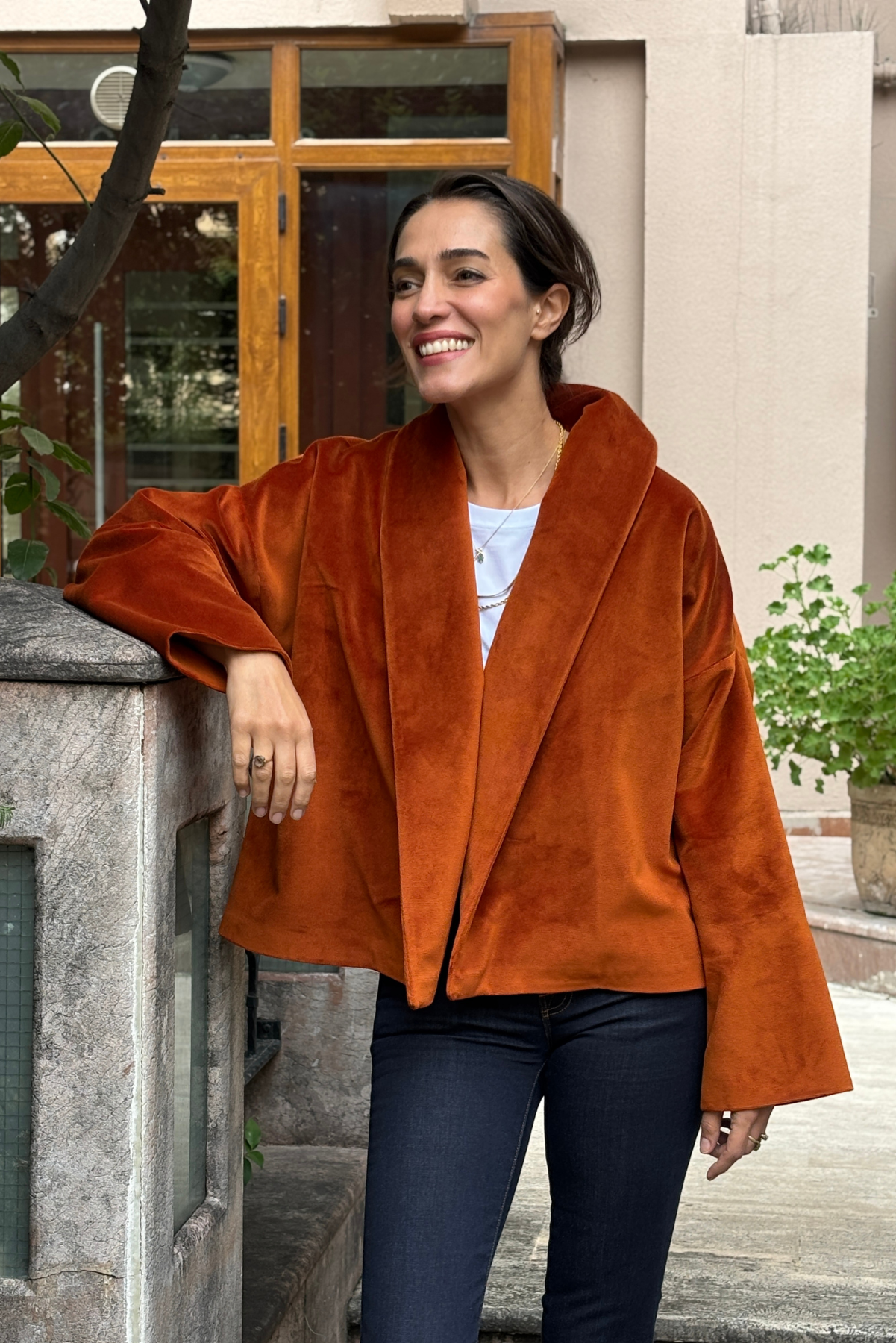 Kiremit Kadife Ceket