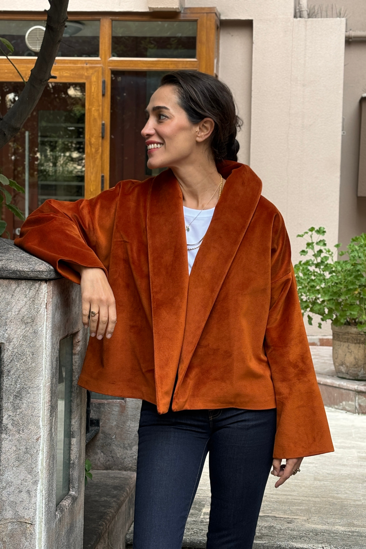 Kiremit Kadife Ceket