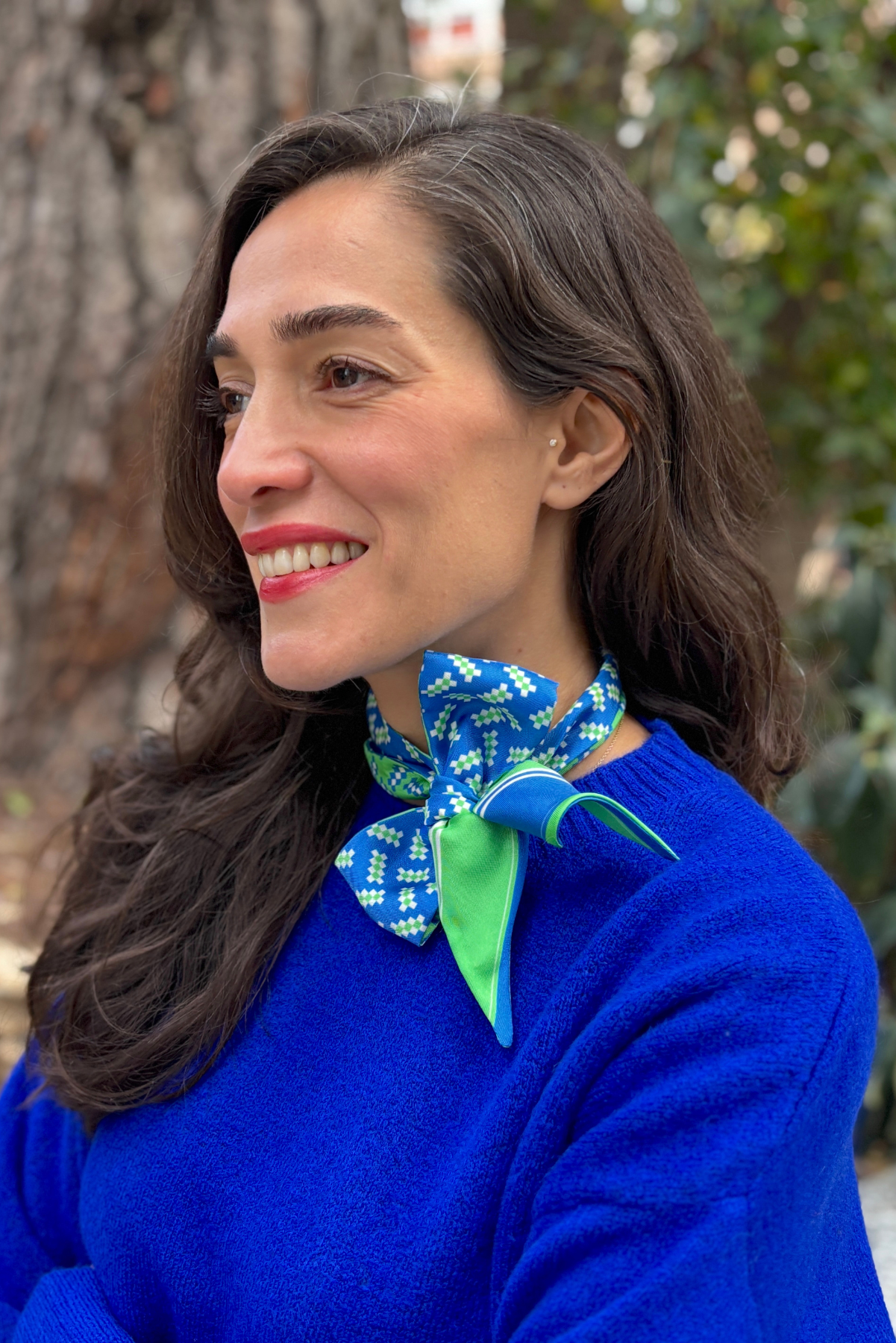 İpek Twilly Fular – Mavi Yeşil