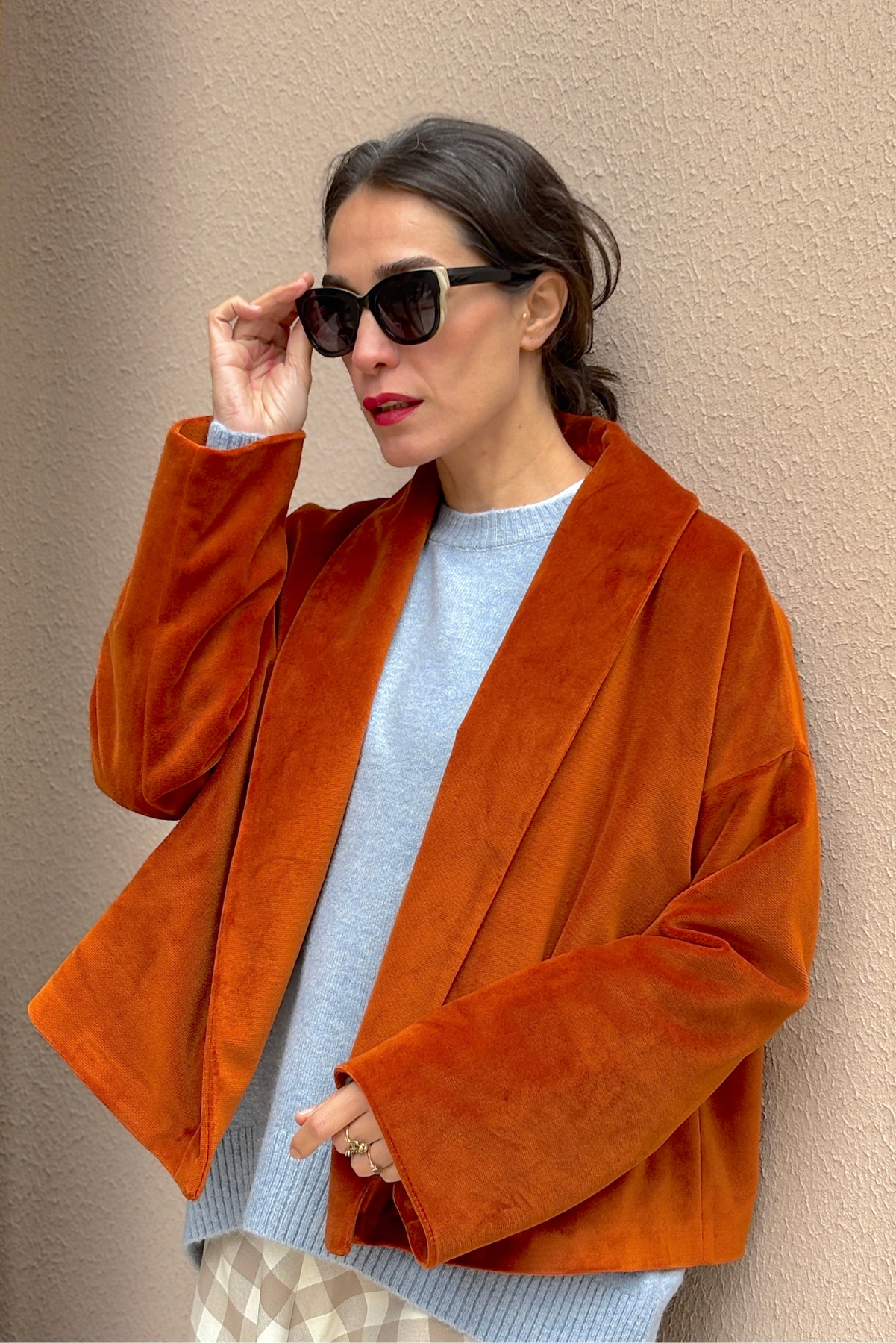 Kiremit Kadife Ceket