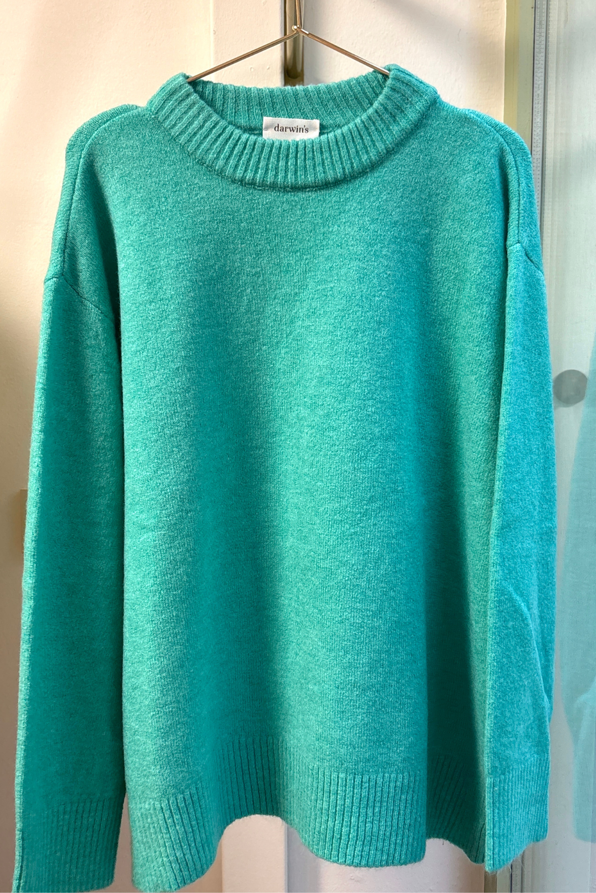 Turkuaz Dökümlü Yün Kazak