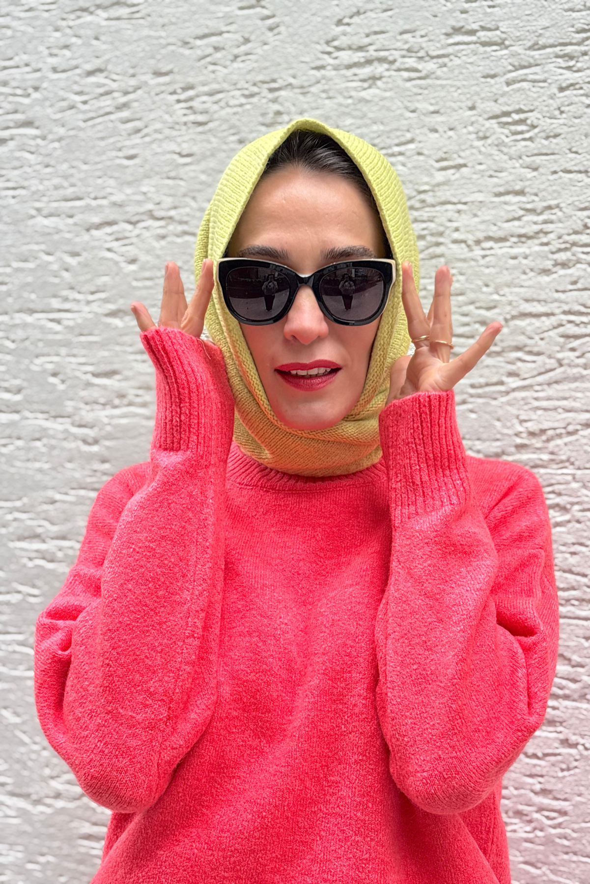 Lime Yün Üçgen Atkı