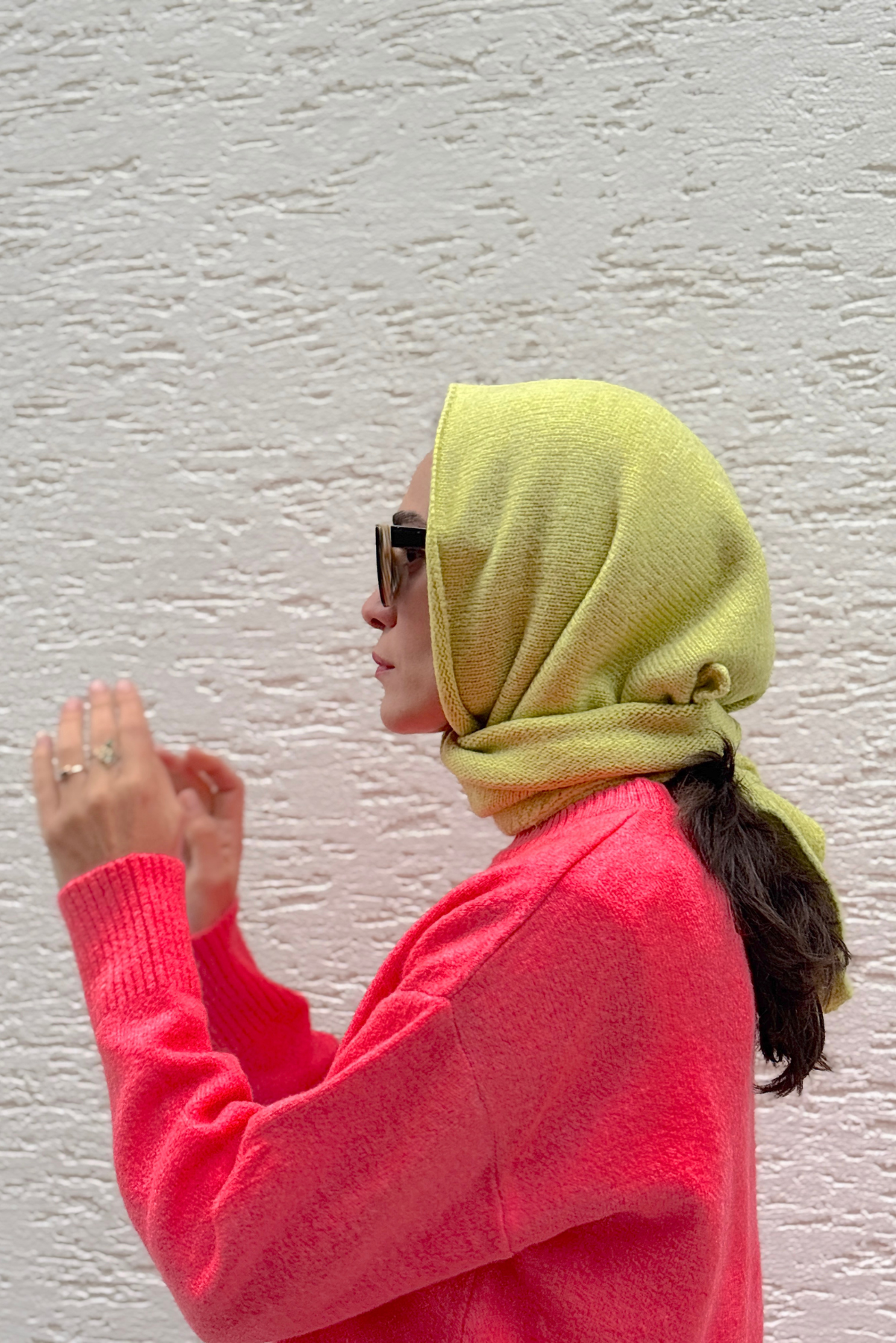 Lime Yün Üçgen Atkı