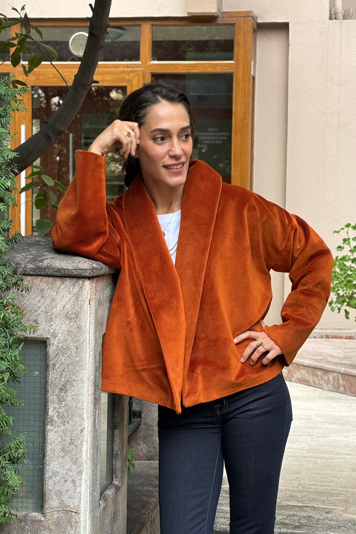 Kiremit Kadife Ceket