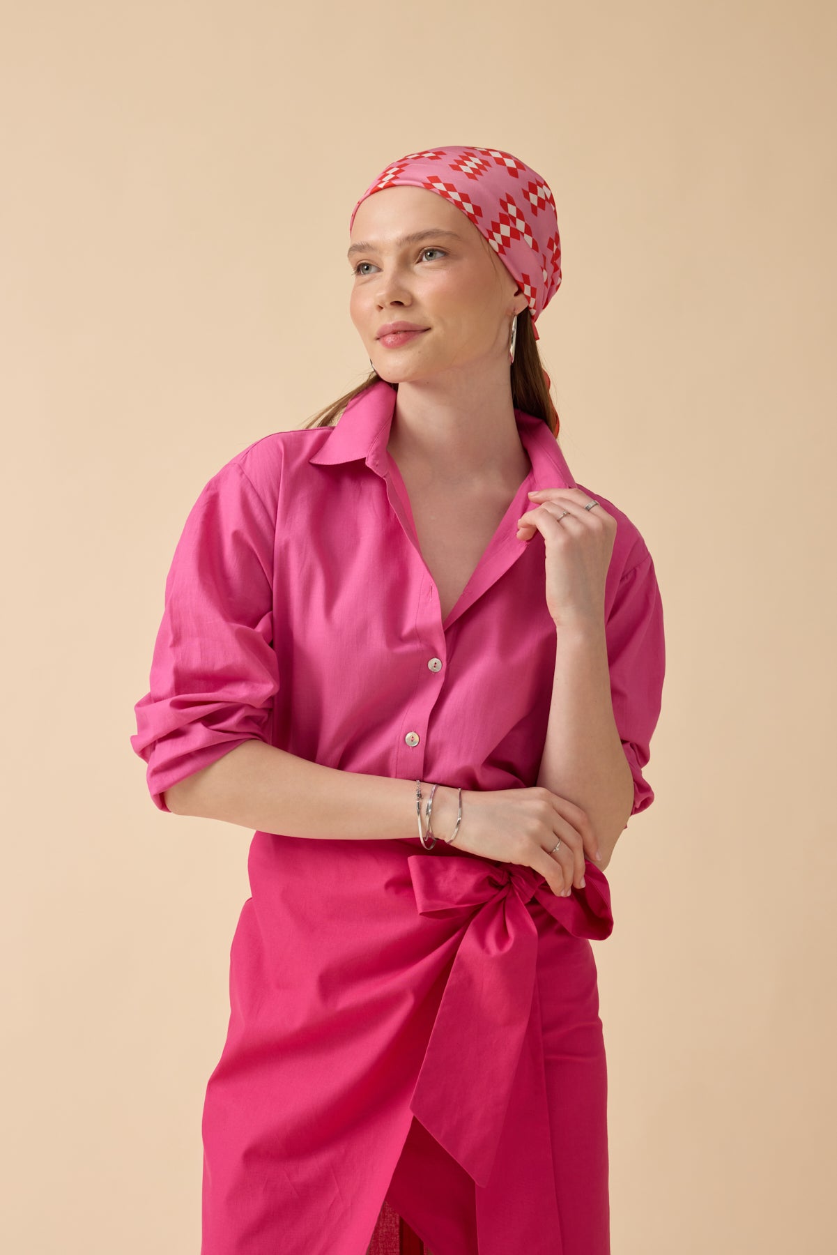 İpek Fular – Pembe Kırmızı
