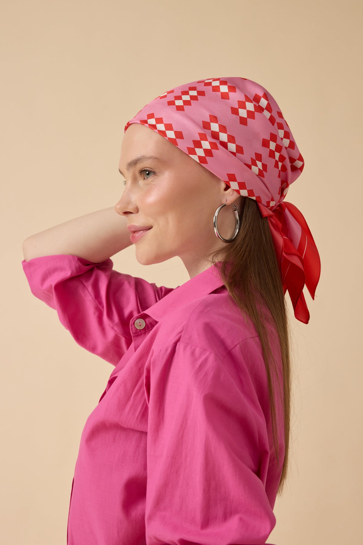 İpek Fular – Pembe Kırmızı