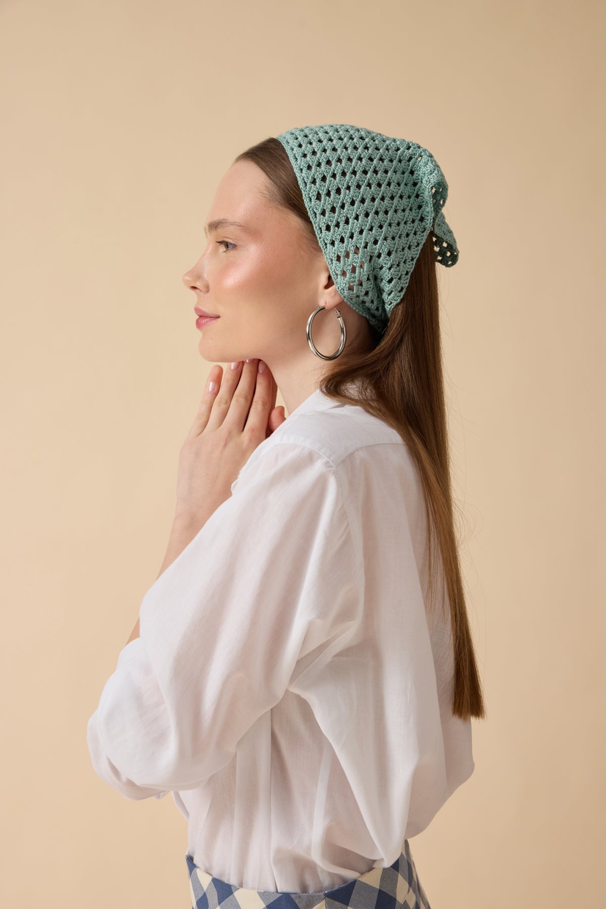 Su Yeşili Örgü Bandana