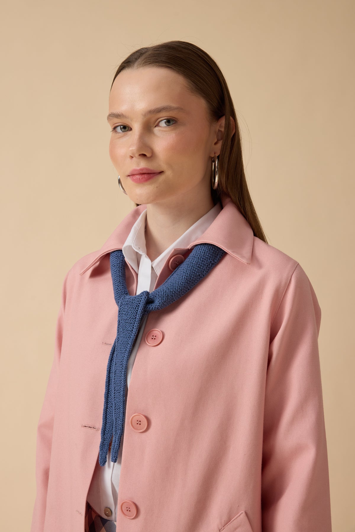 Lacivert Örgü Mini Fular - Sophie Scarf