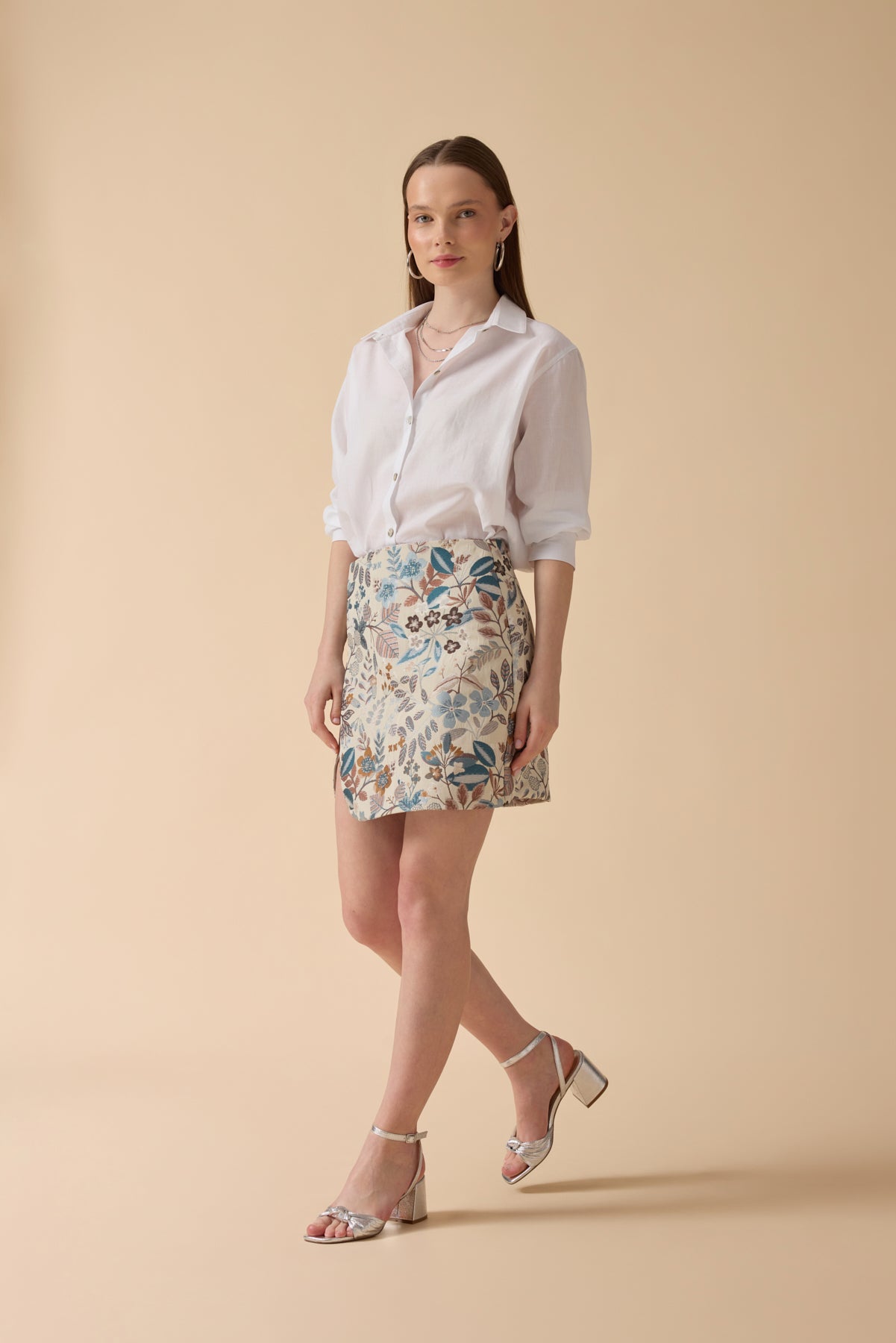 Mavi Dokuma Anvelop Etek