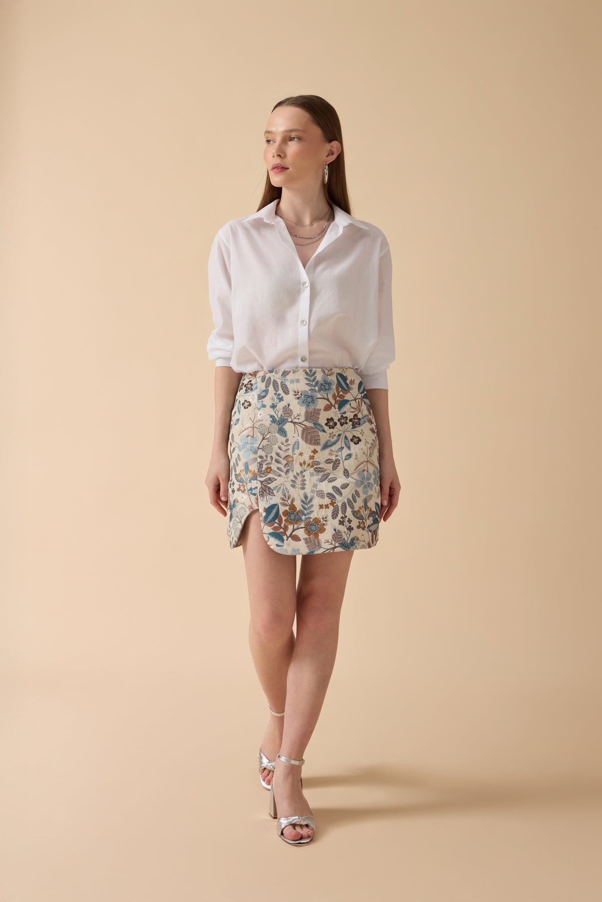 Mavi Dokuma Anvelop Etek