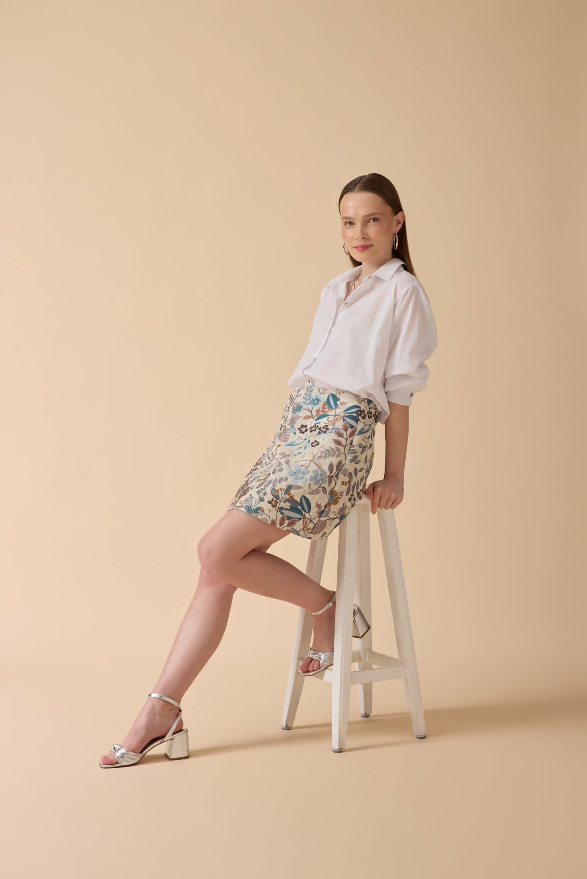 Mavi Dokuma Anvelop Etek