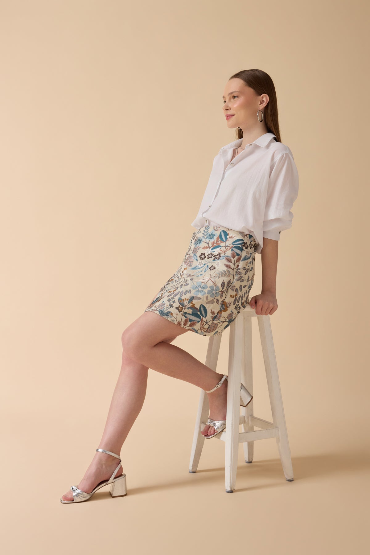 Mavi Dokuma Anvelop Etek