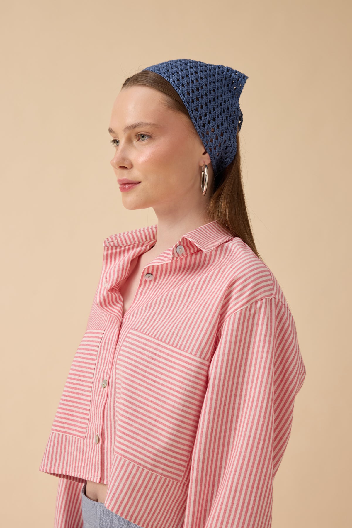 Lacivert Örgü Bandana