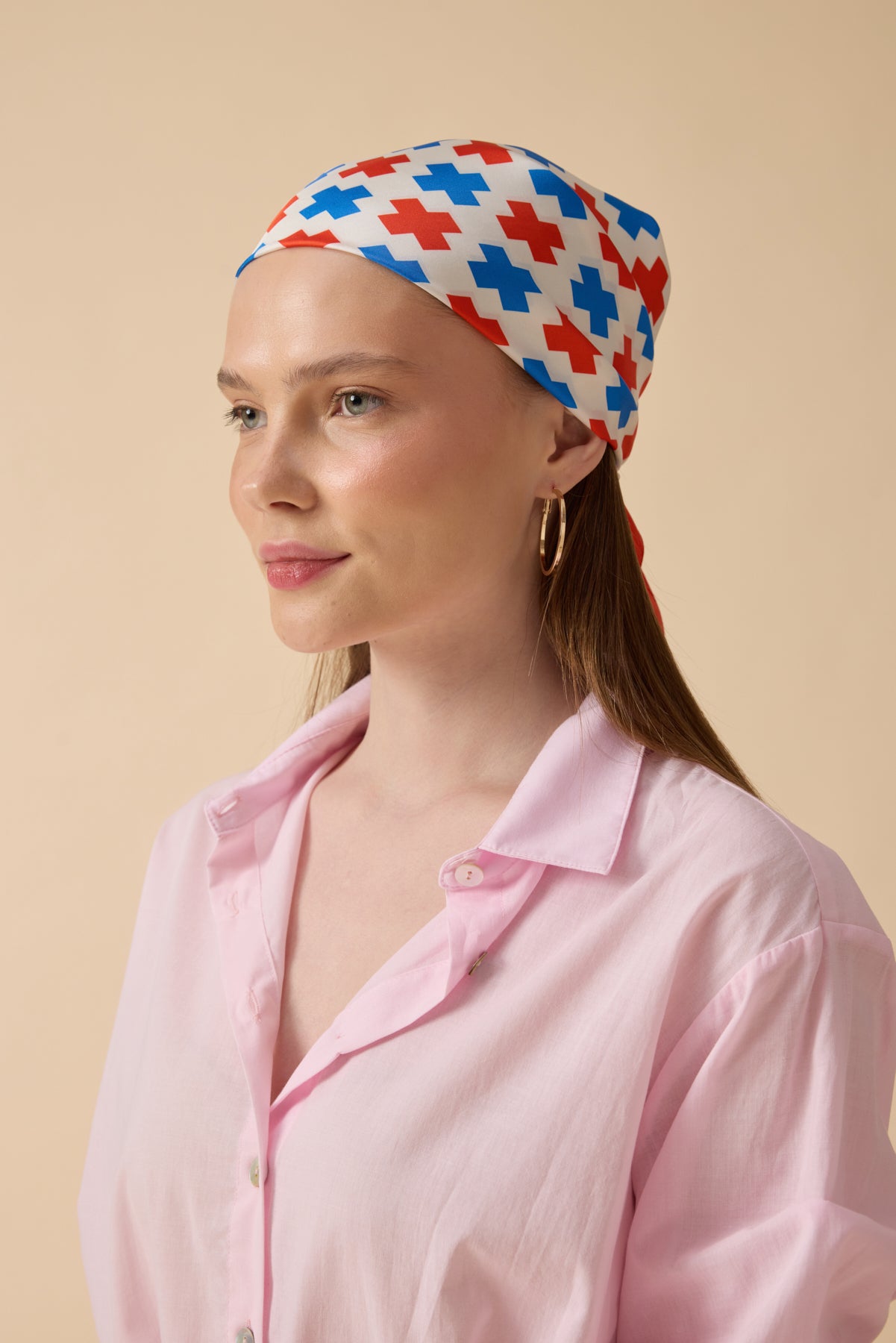 İpek Fular – Turuncu Mavi