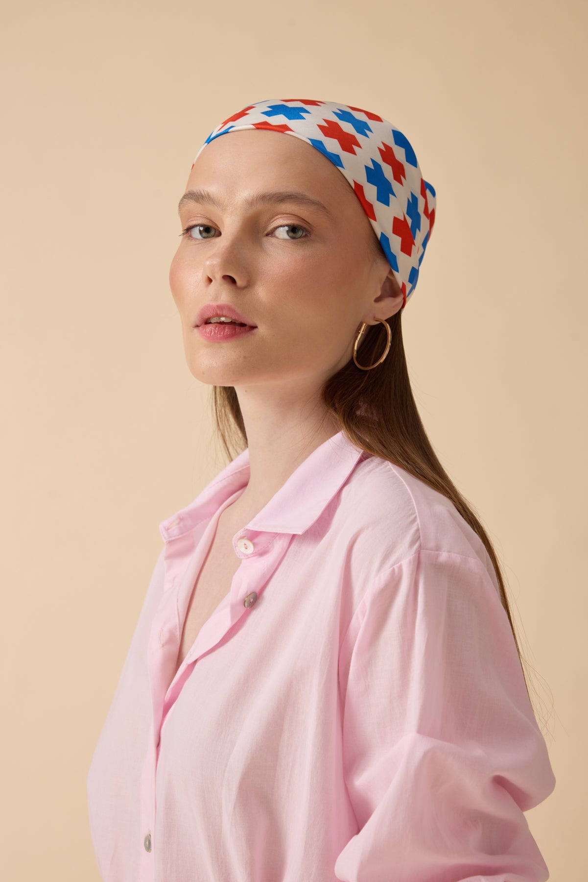 İpek Fular – Turuncu Mavi