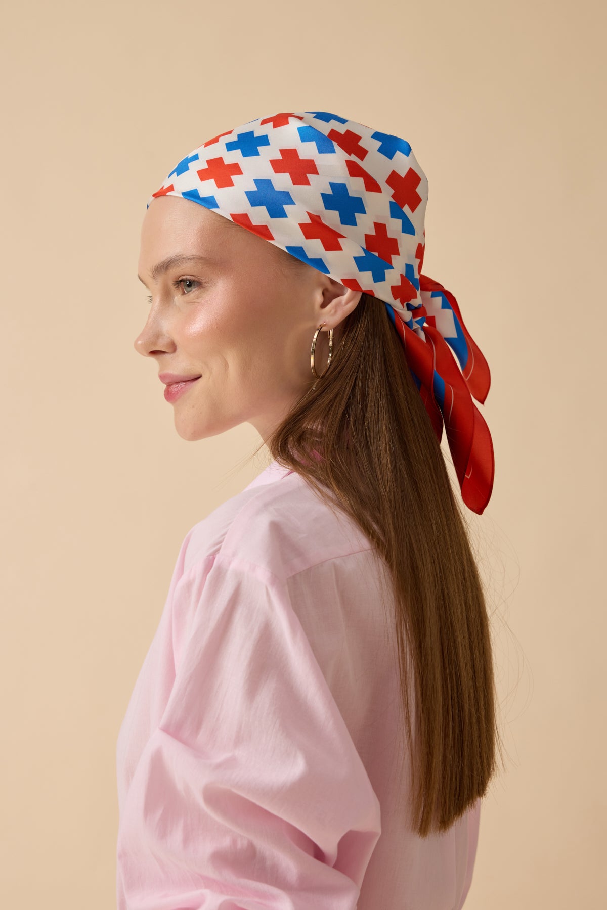 İpek Fular – Turuncu Mavi