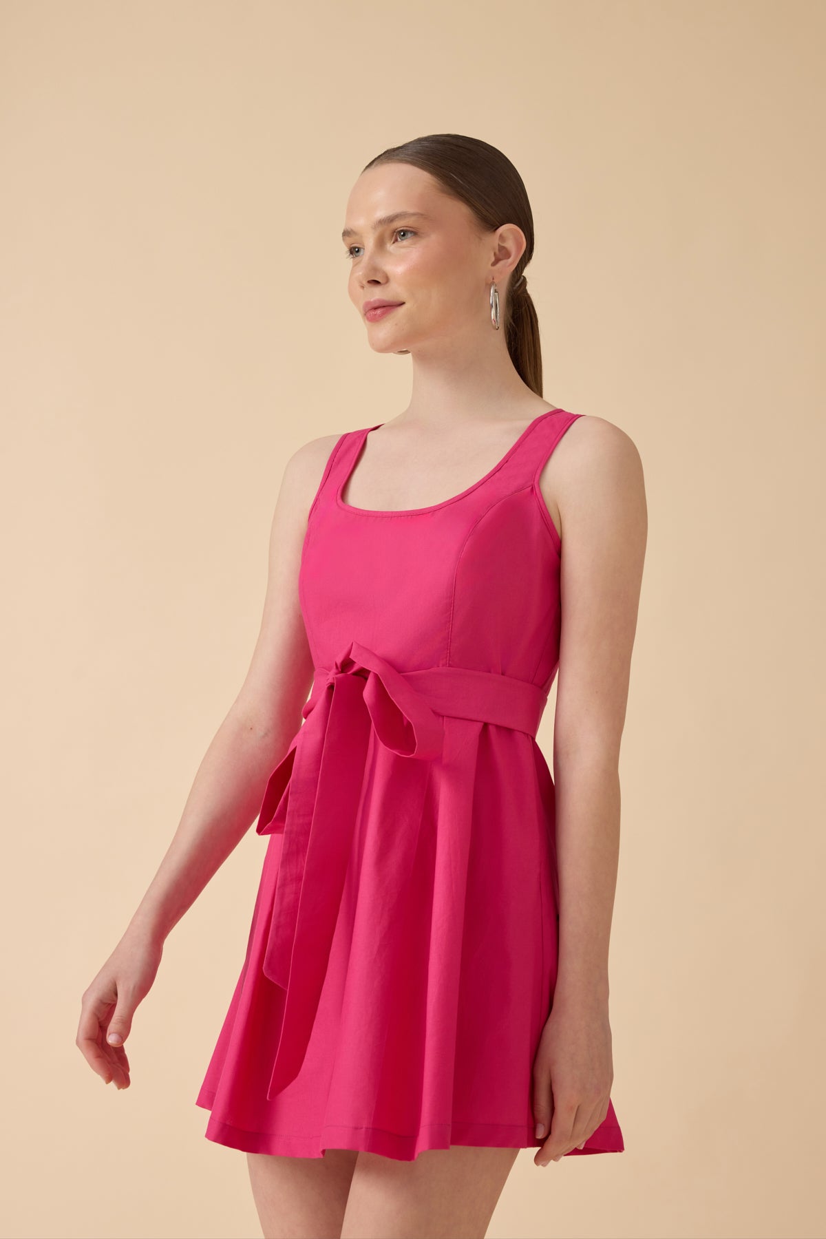 Fuşya Pinafore Elbise