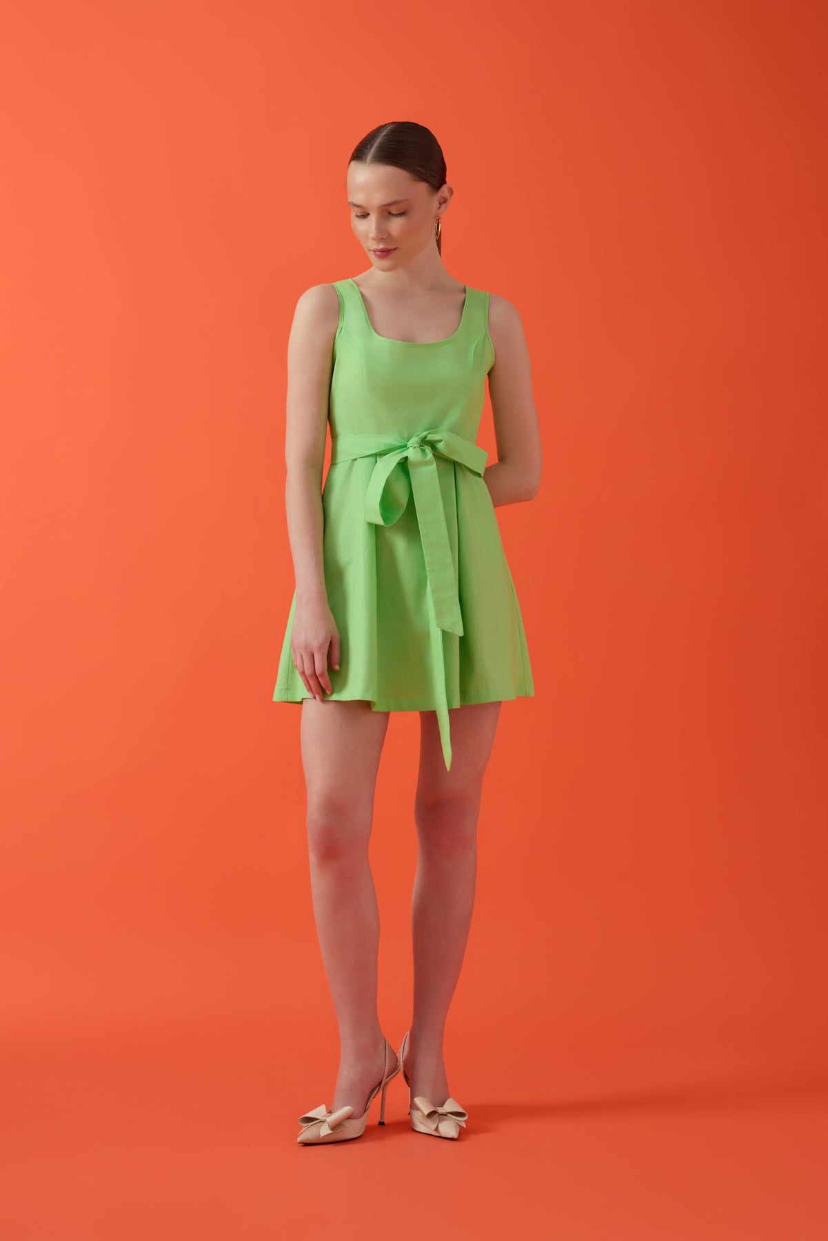 Yeşil Pinafore Elbise