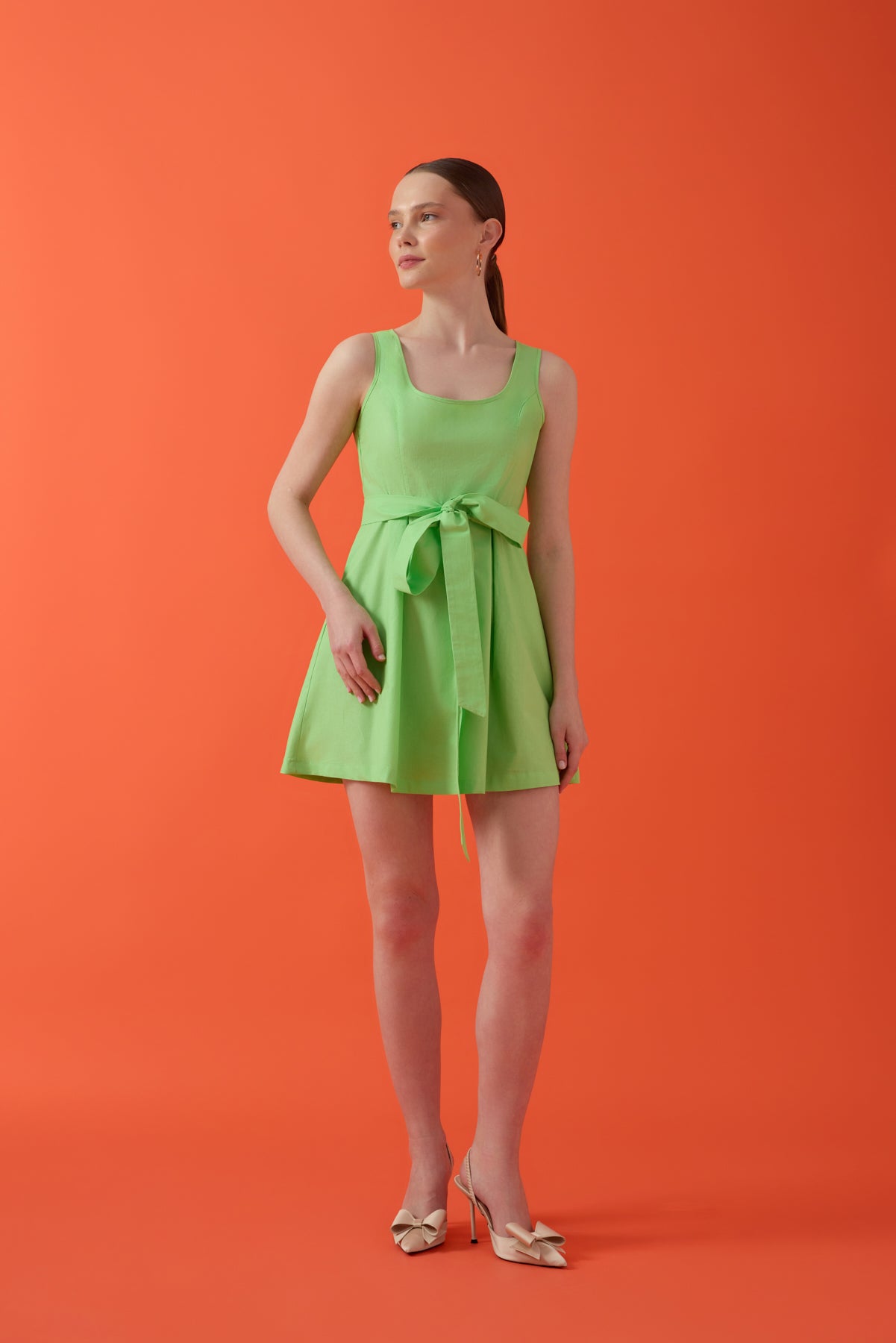 Yeşil Pinafore Elbise