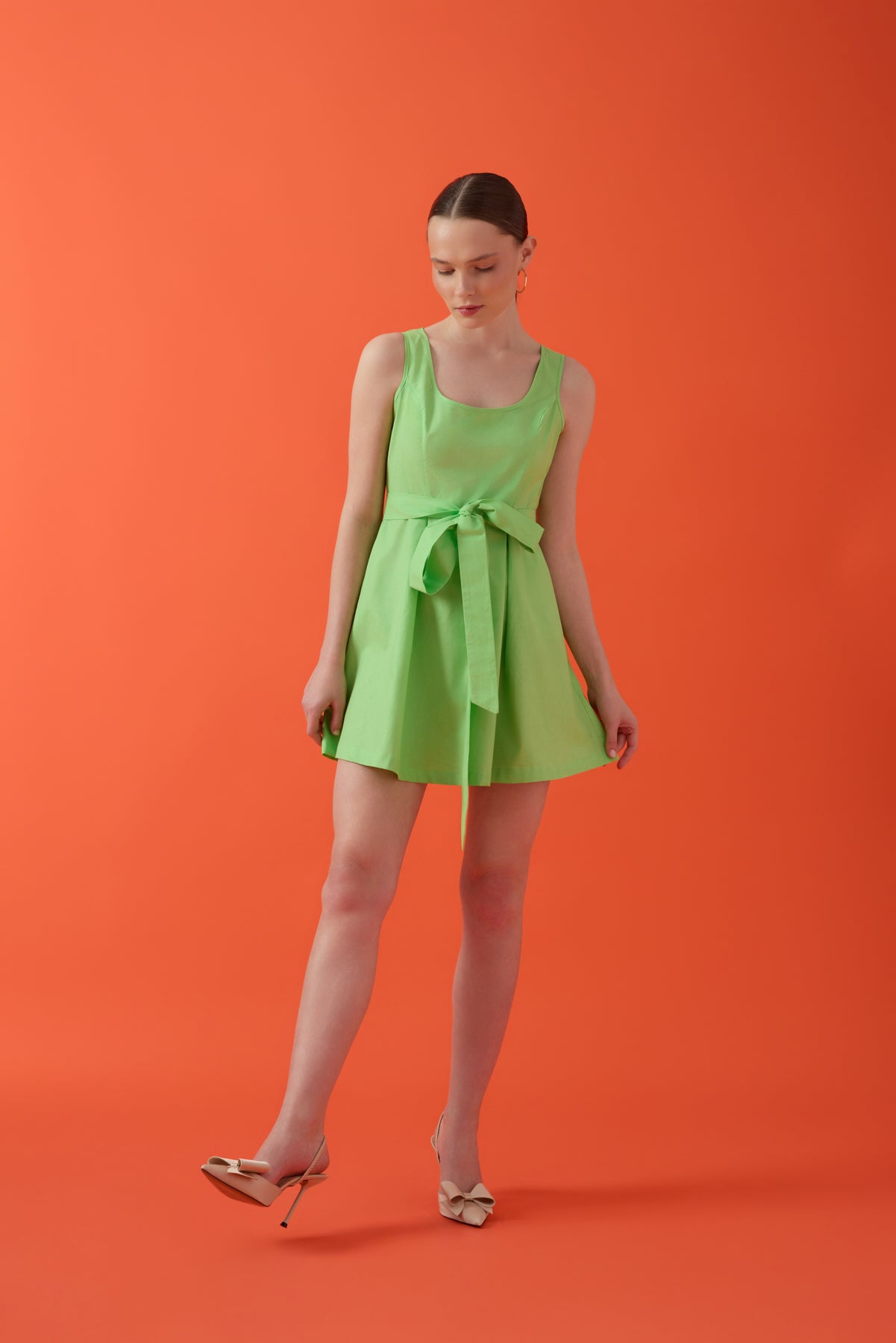 Yeşil Pinafore Elbise
