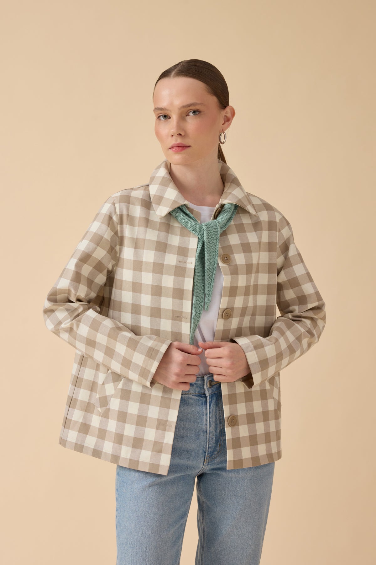 Su Yeşili Örgü Mini Fular - Sophie Scarf