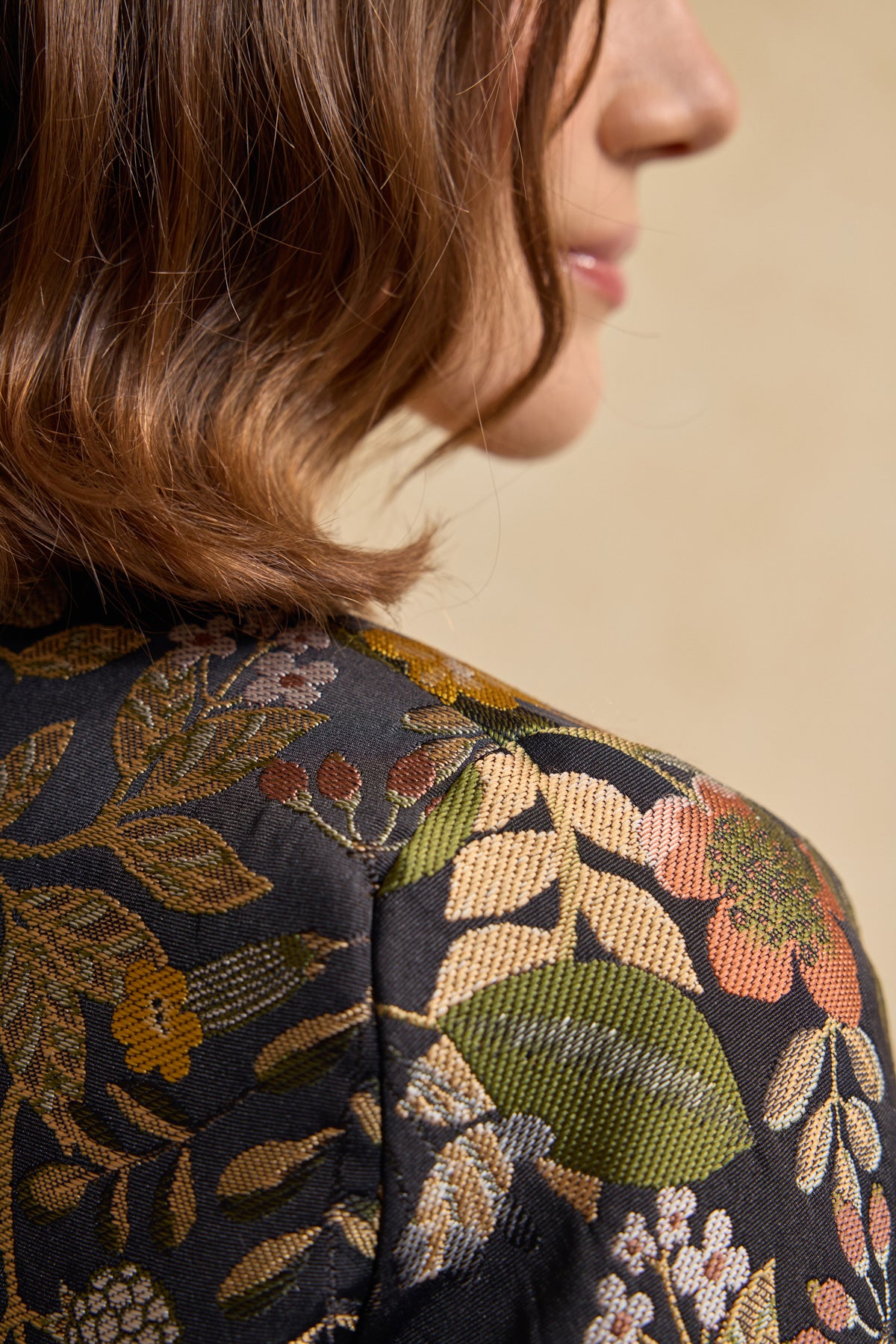 Dokuma Crop Blazer Ceket - Siyah
