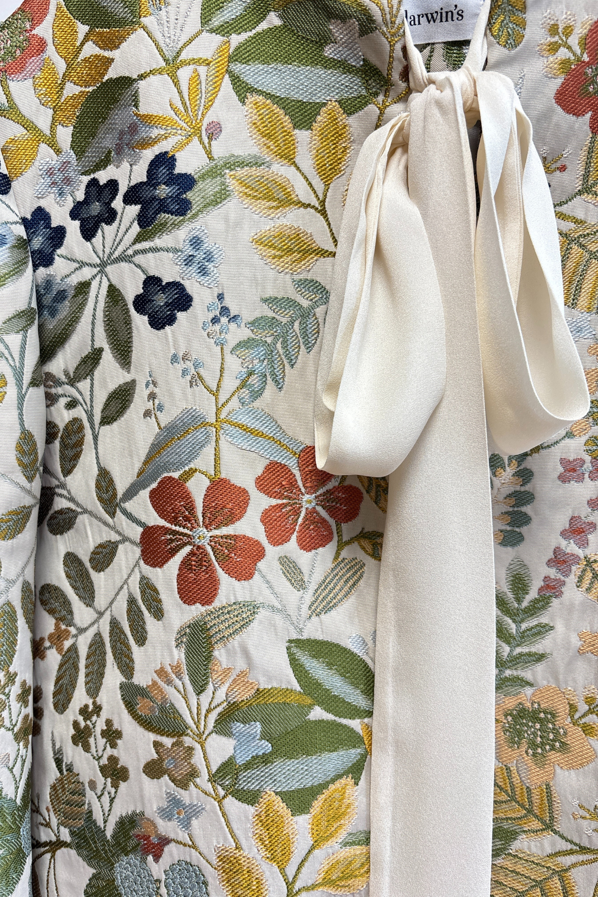 Dokuma Crop Blazer Ceket - Krem