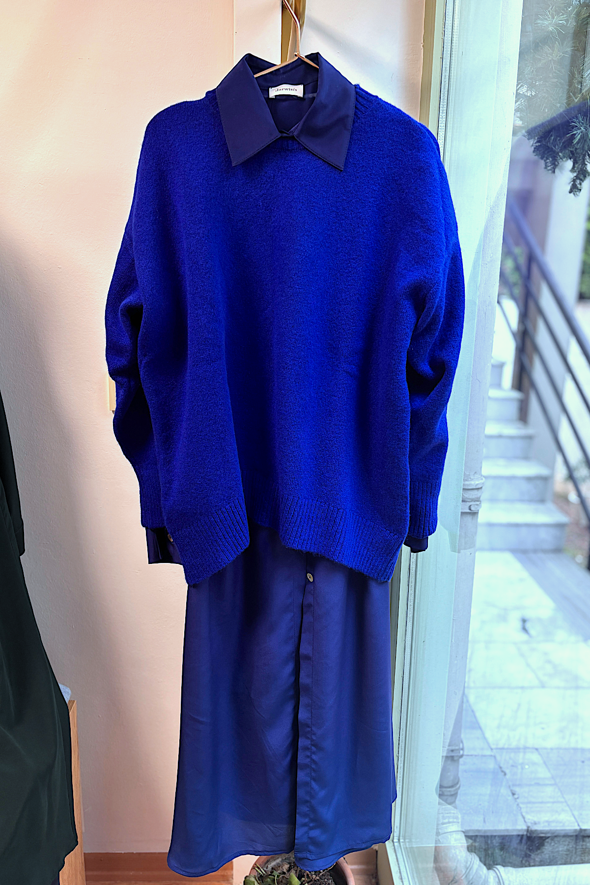 Saks Mavisi İpek Elbise