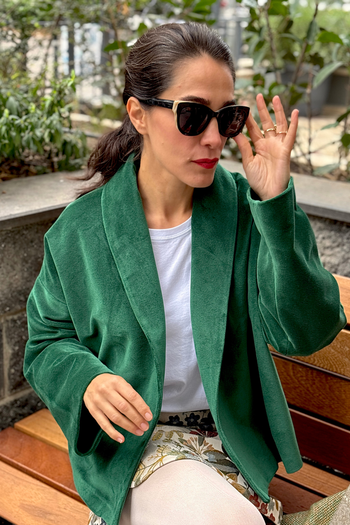 Ördek Başı Kadife Ceket