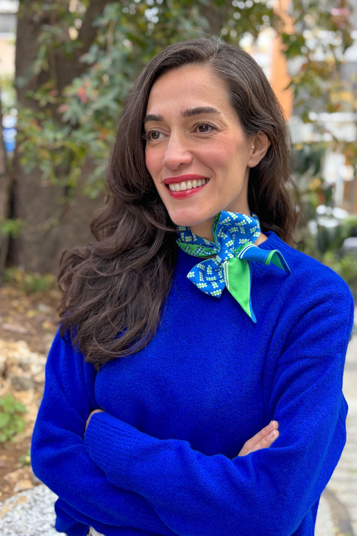 İpek Twilly Fular – Mavi Yeşil