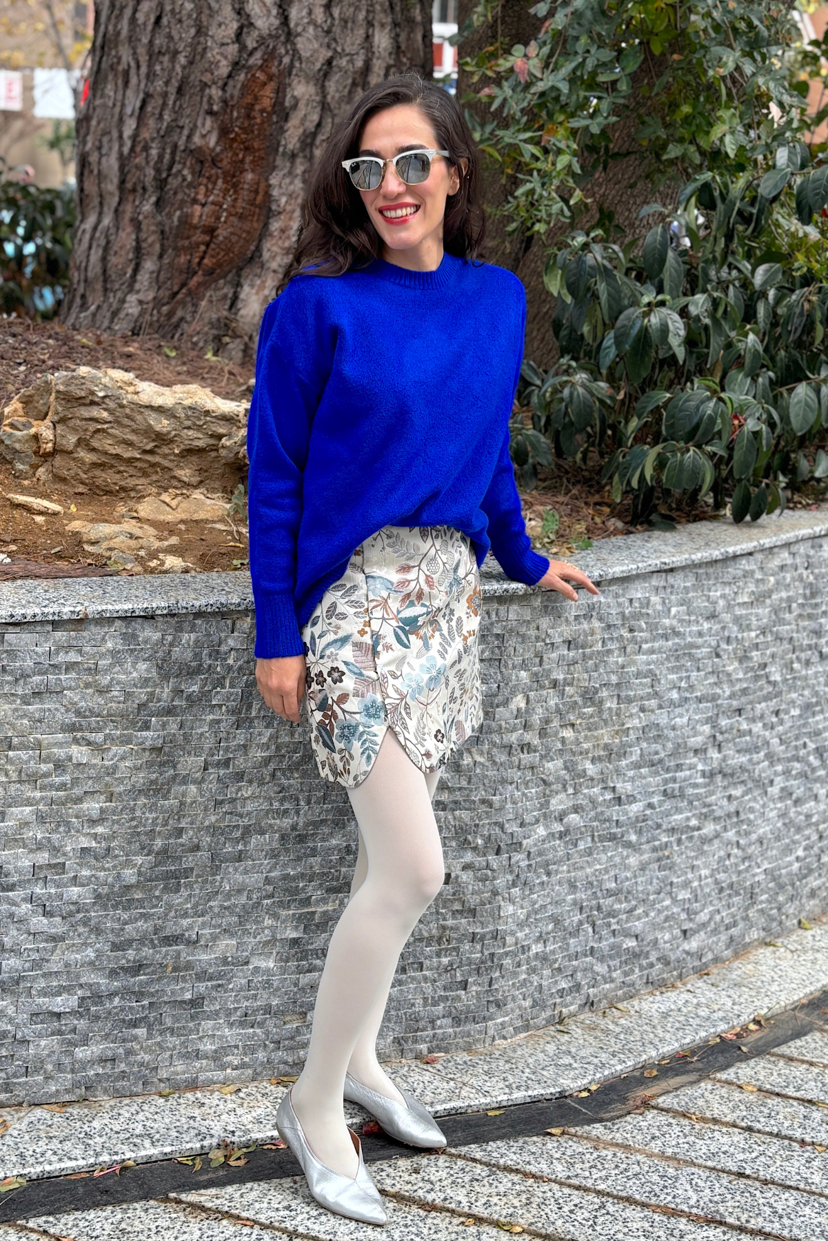 Mavi Dokuma Anvelop Etek