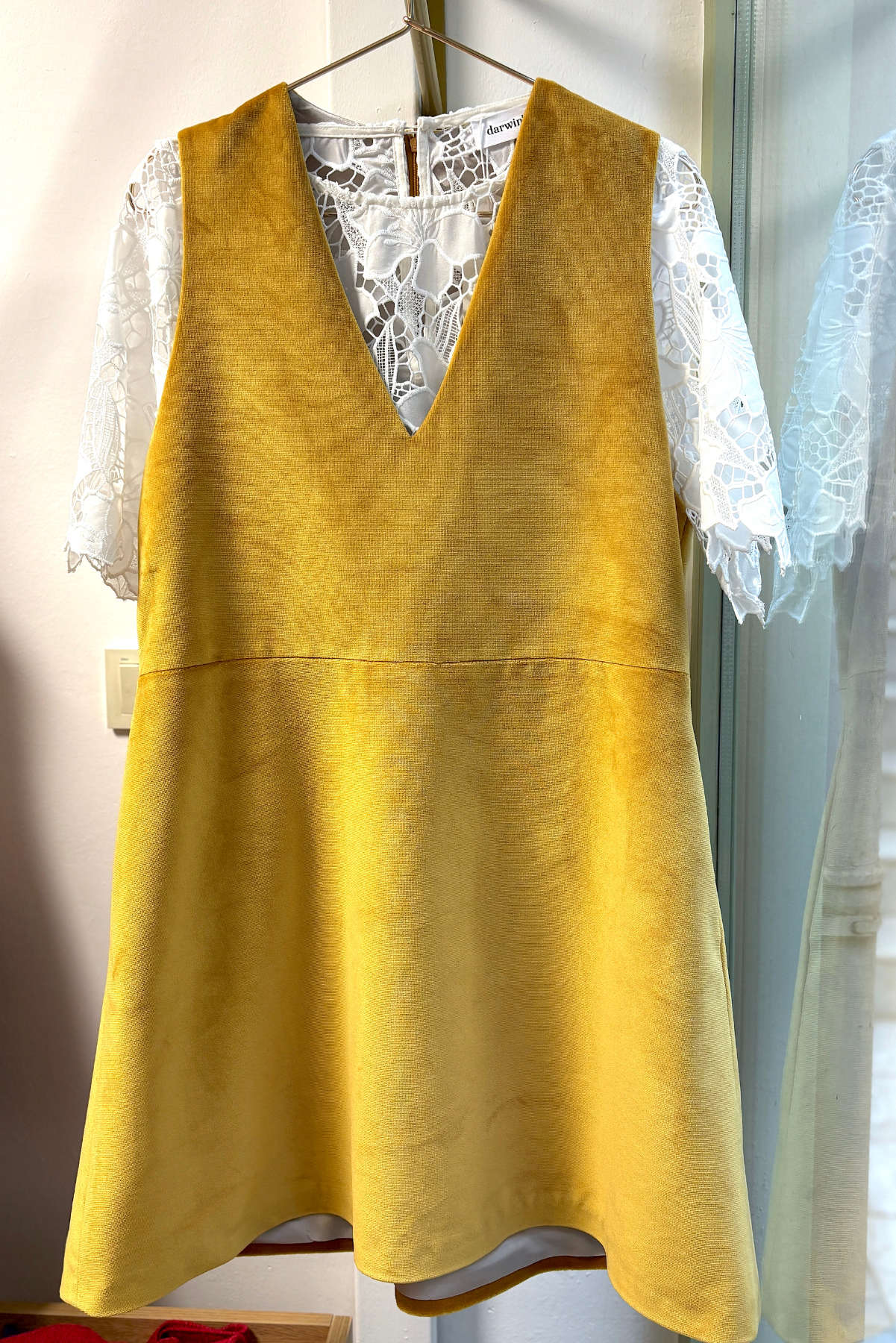 Sarı Kadife Jile Elbise