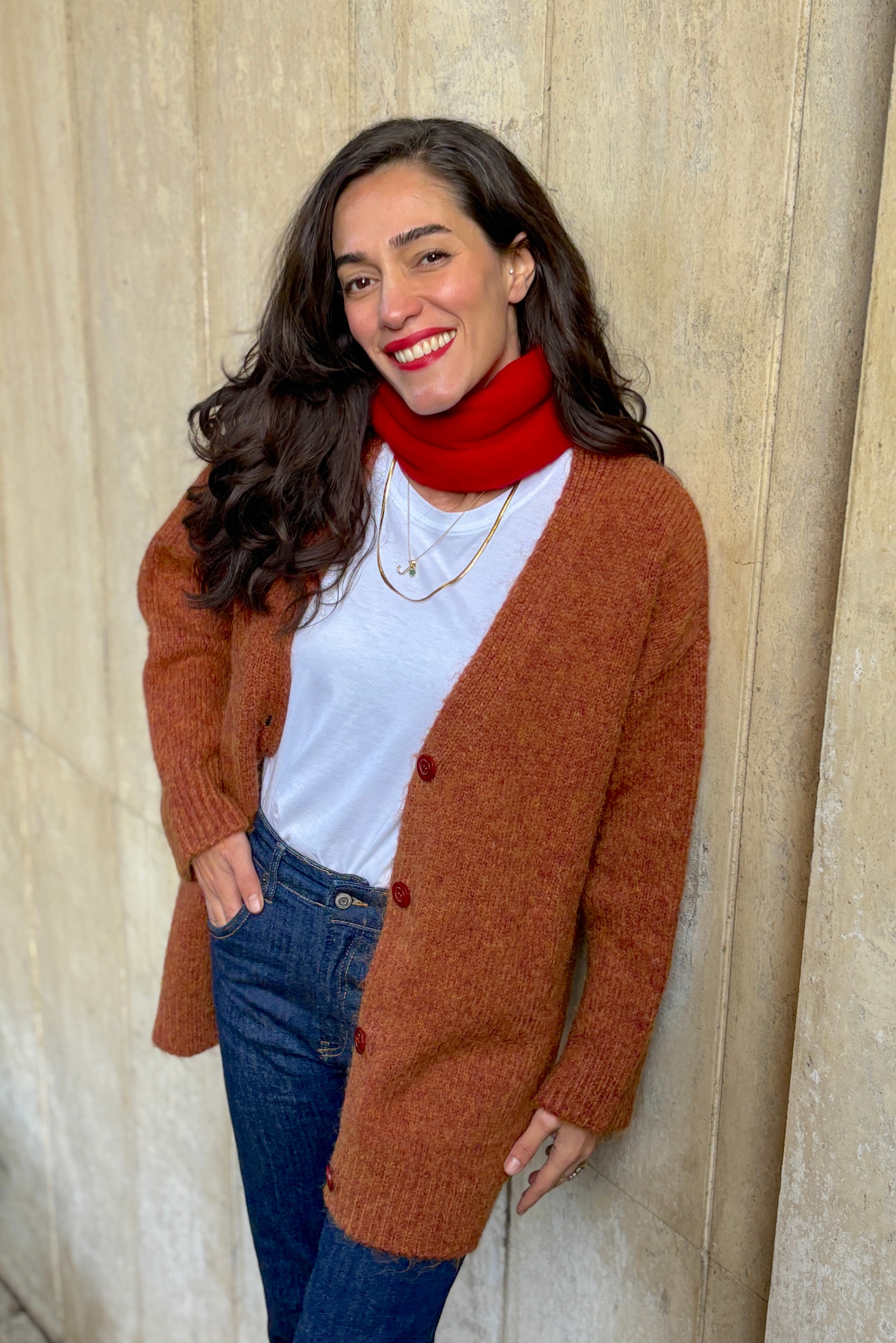 Kırmızı Yün Atkı