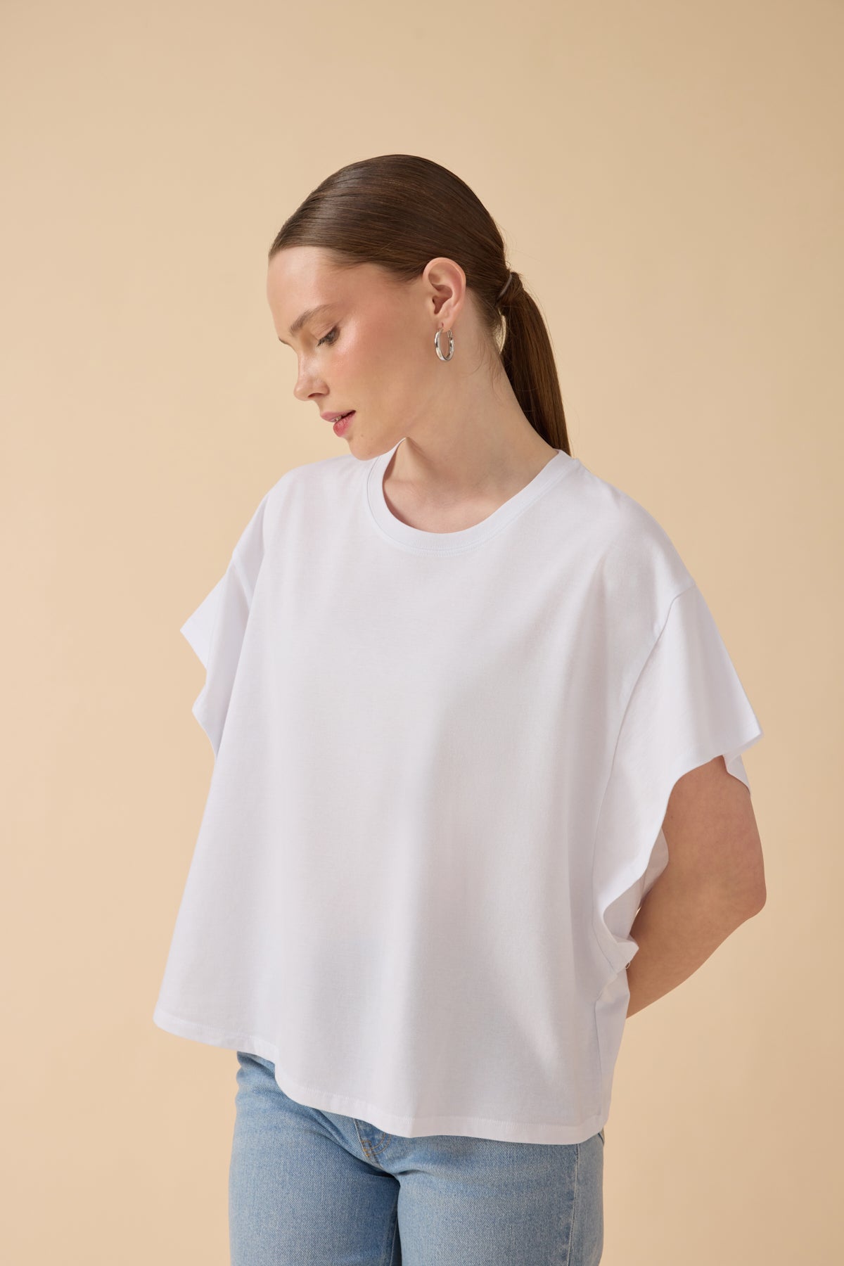 %100 Pamuk T-Shirt – Beyaz