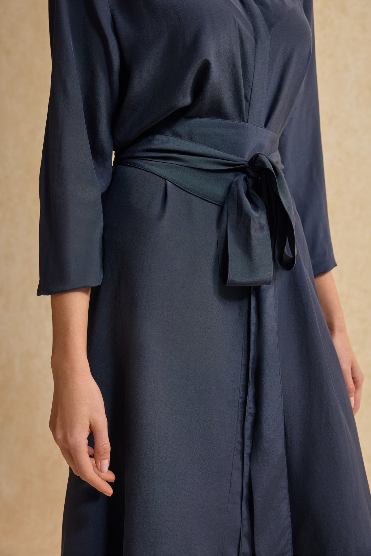 Lacivert İpek Elbise