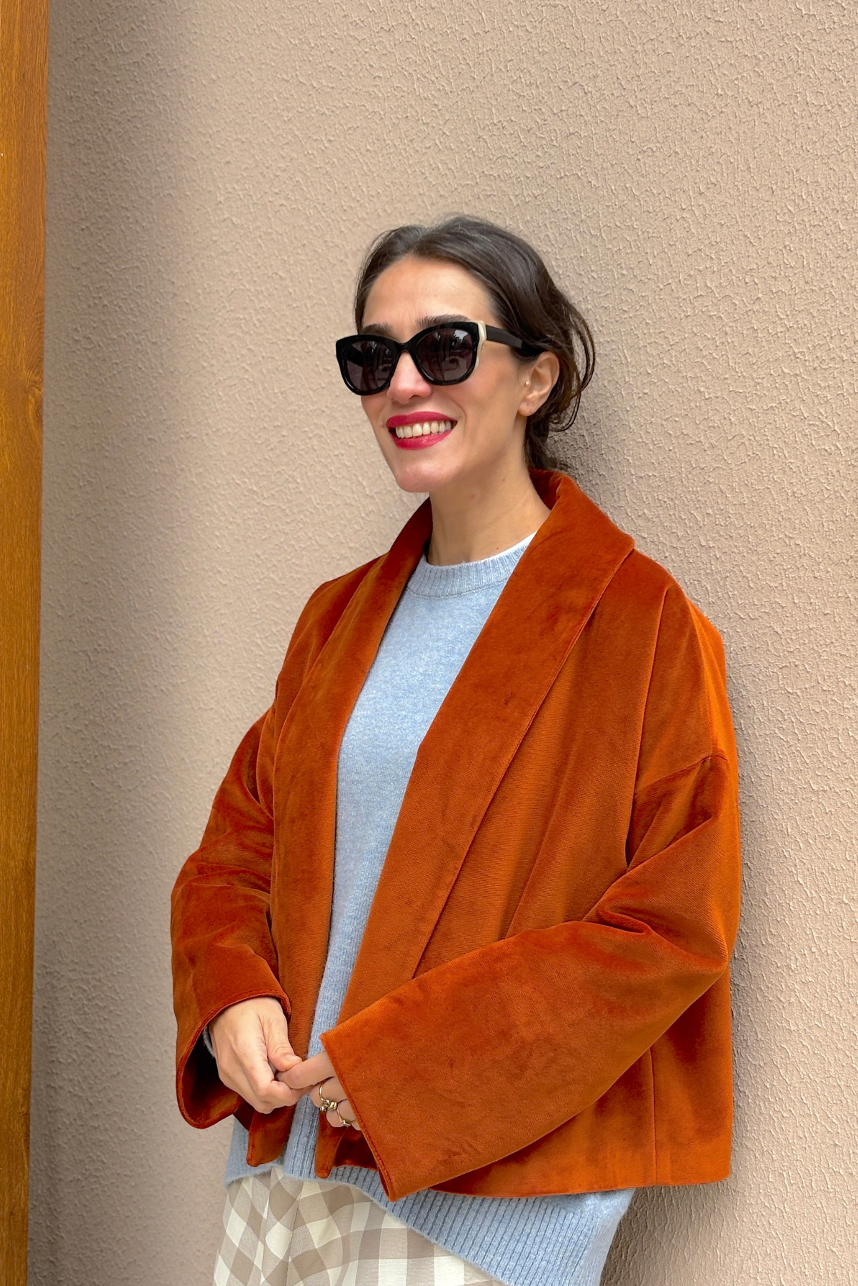 Kiremit Kadife Ceket