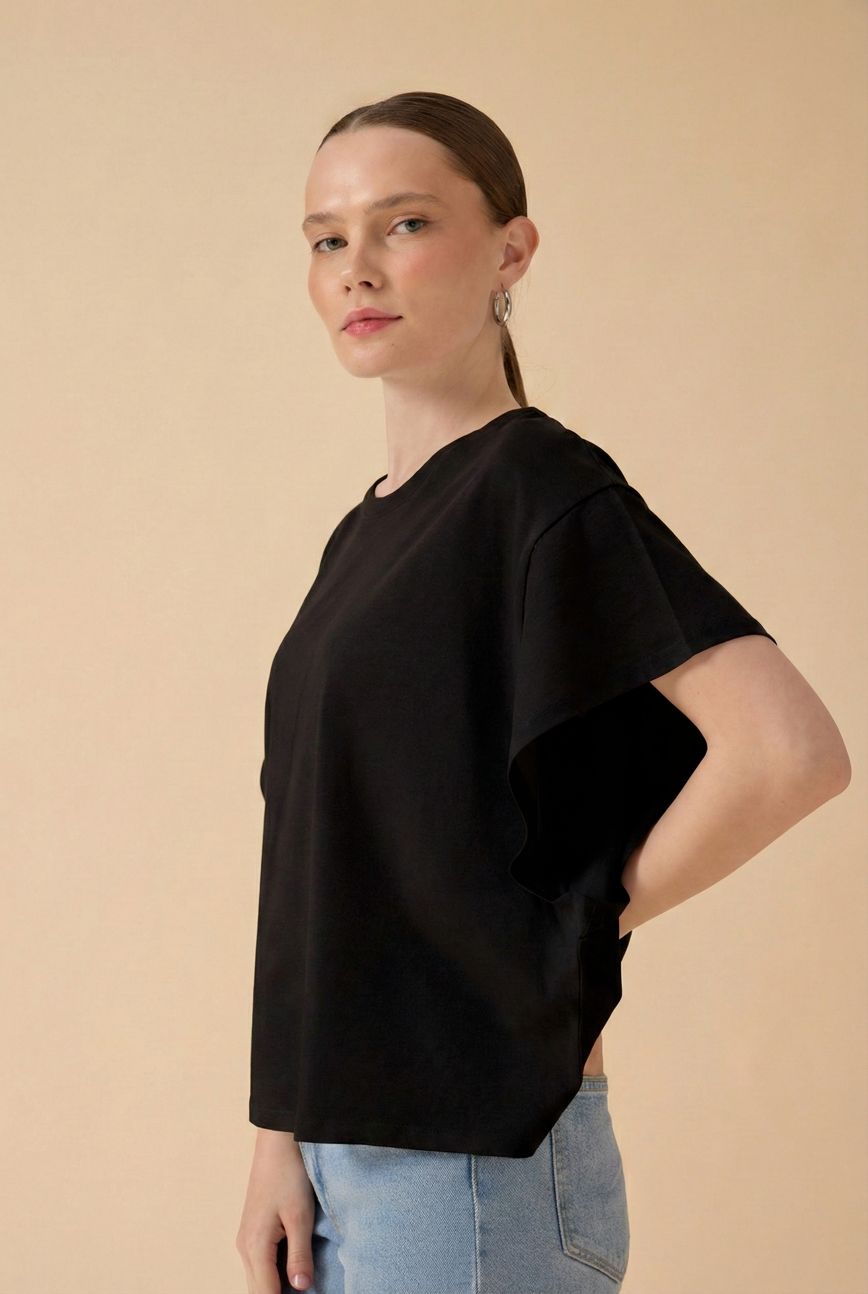 %100 Pamuk T-Shirt – Siyah